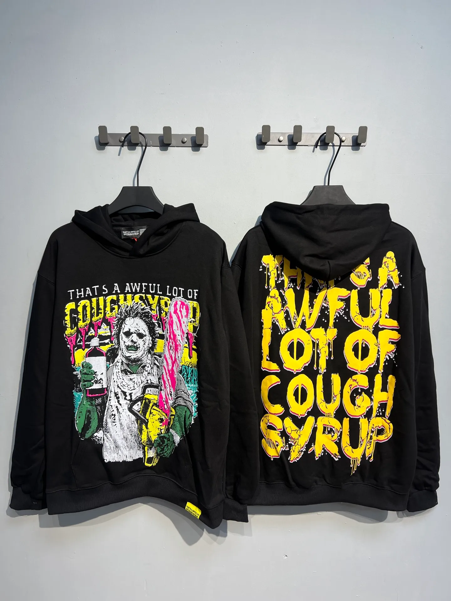 C 328# / Black P 112 THAT'S A AWFUL LOT OF COUGH SYRUP In Stock Same Style. （fabric):420 100 Sizes（size）：S-M- L- X L （colour）： / Black 👉